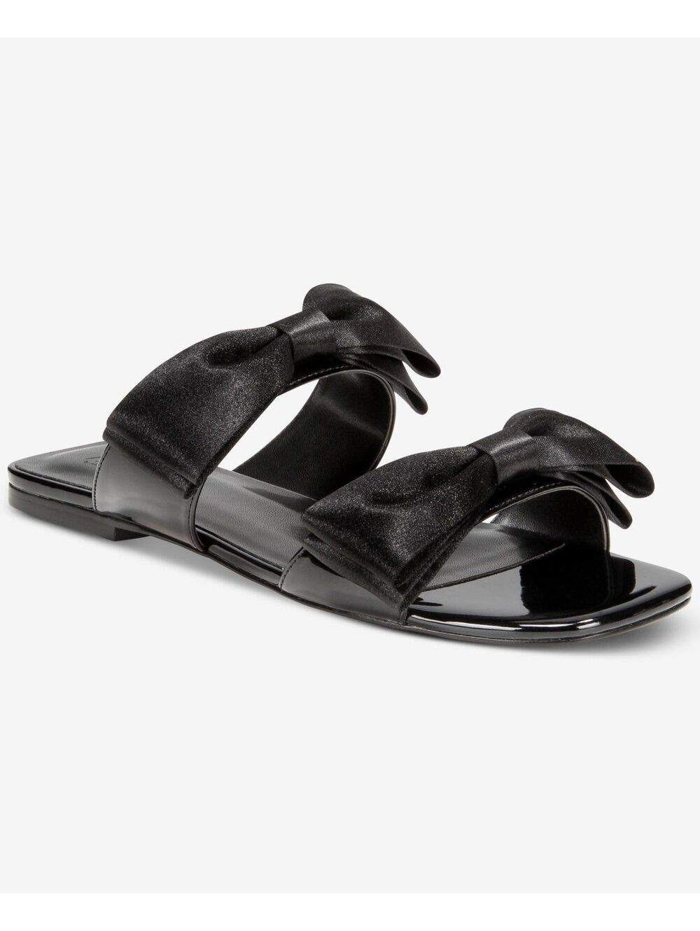 Aaj by Aminah Women's Jody Bow Flat Sandals - Black 8.5 ($175)